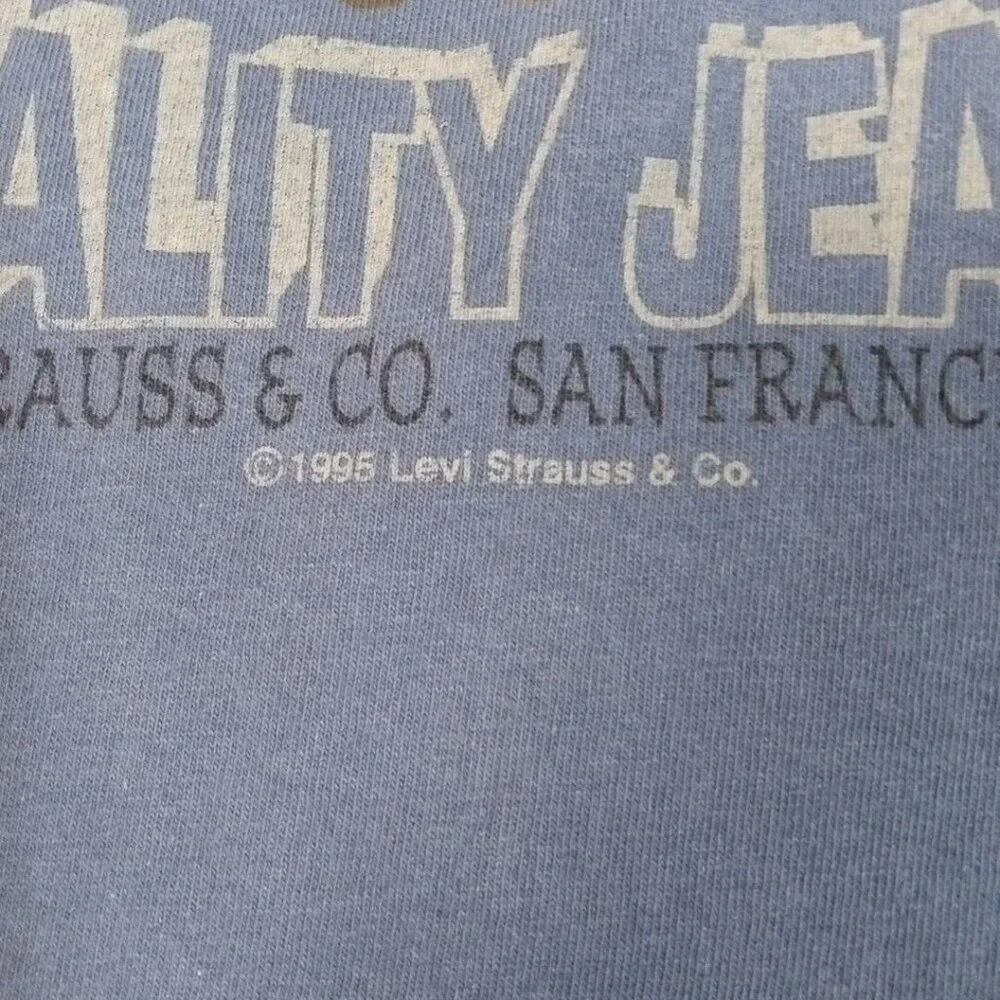 Vintage Levi's Mens Shirt‎ Blue L Tee 90's 501 Strauss Co. San Francisco
